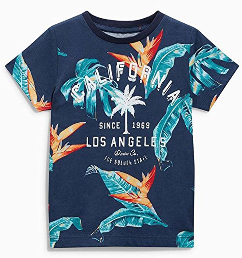 Frogwill Boys California Tee and Roll-up Shorts Summer Clothes Outfit Set 3t, Los Angels - Image 2
